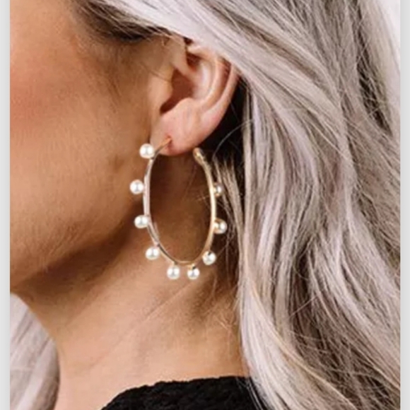 HOST PICK Sweet Pearl Hoop Earrings - Picture 2 of 4